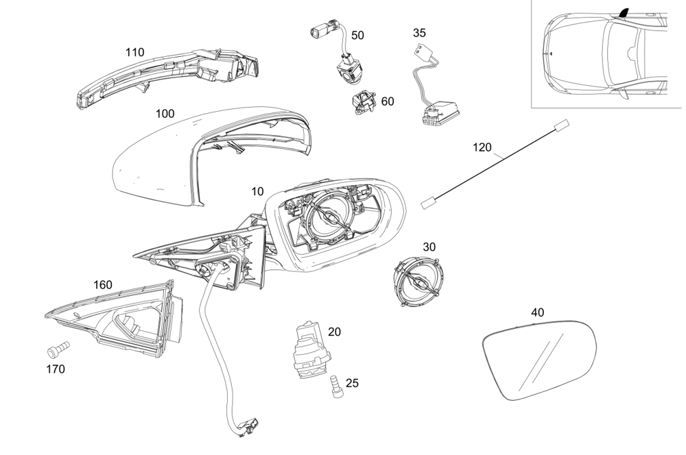 Additional turn signal lights A0999060243Logistics alternatives OE A0999067401