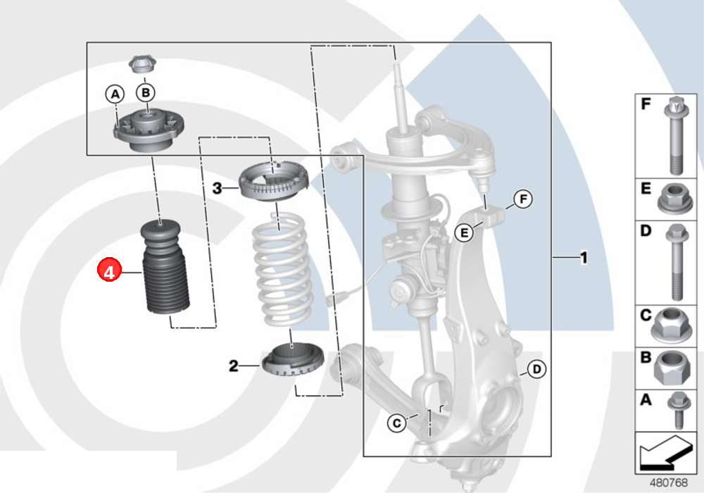 Additional damper, front OE 31336778780