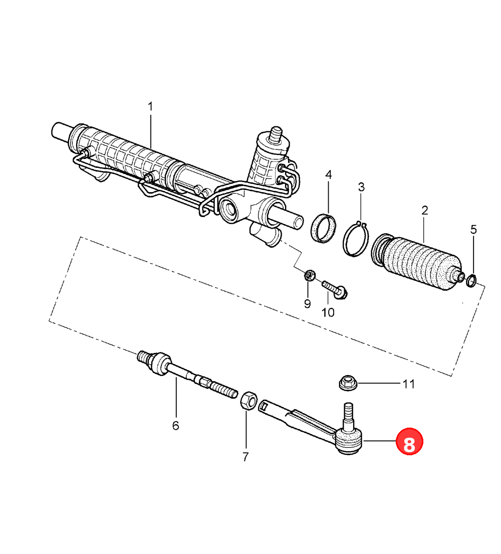 Track rod OE 99634713104
