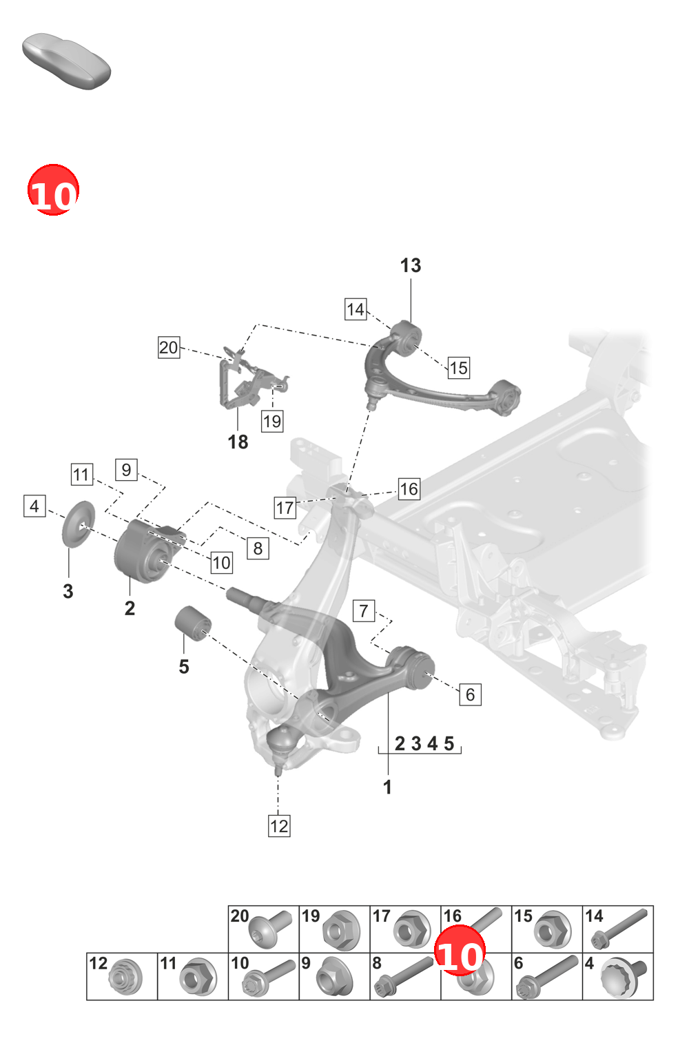 Hexagon collar nutself-locking OE N10286110