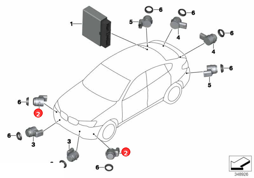 Ultrasonic sensor black OE 66209274428