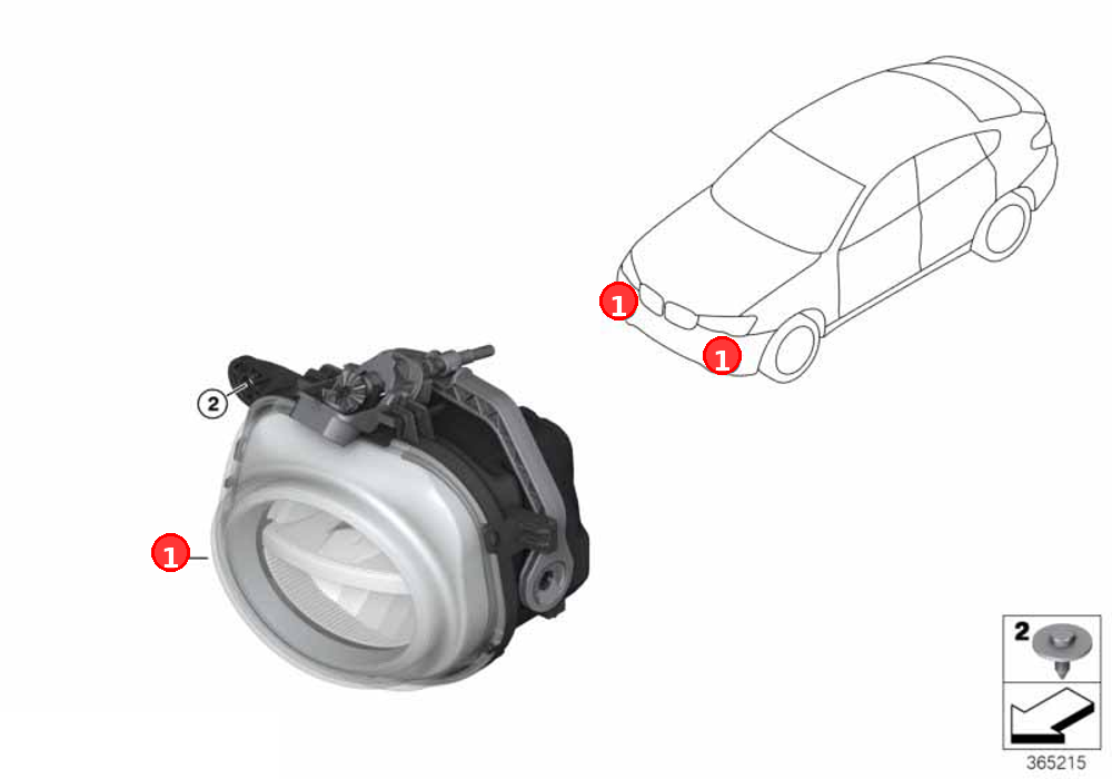 Fog light, LED, left OE 63177317251