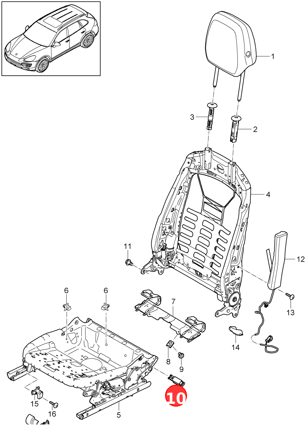 Socket head bolt with multi-point inner drive, self-lock. OE WHT002796B